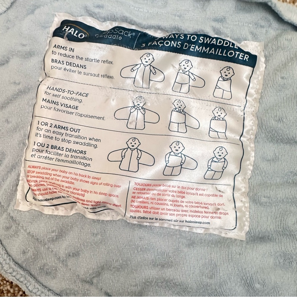 HALO Newborn Light Blue SleepSack Swaddle Wrap 0033 - Picture 7 of 10
